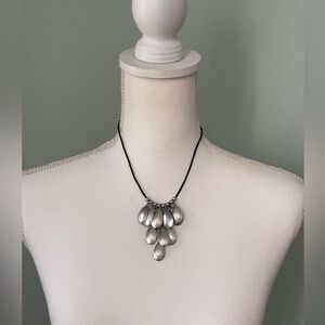 Lauren Ralph Lauren Silver Teardrop Statement Necklace